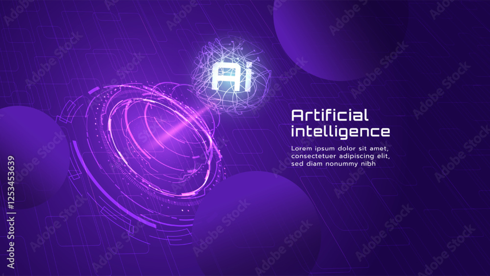 Poster hi-tech digital technology futuristic circuit digital. abstract futuristic design. ai, artificial in
