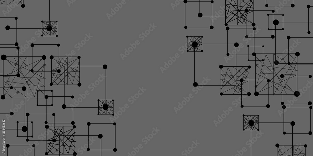 Poster Abstract beautiful perfect random black lines background. abstract black lines with gray background creative geometric triangle shape. perfect random abstract line background. Vector illustration.