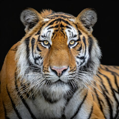 Fototapeta premium Tiger with a black background 
