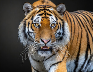 Fototapeta premium Tiger with a black background 