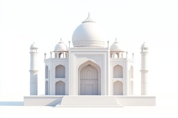 Fototapeta premium 3D Model Taj Mahal Isolated on White