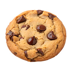 Chocolate chip cookie on white background