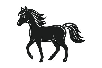 Cute Horse Silhouette Vector Illustration for Digital and Print Design