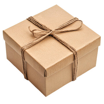 a brown box tied with a brown string