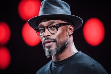 A TED Talk speaker passionately delivering an inspiring message