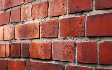 Obraz premium Detailed texture of red brick wall with visible grout and rustic charm for home decor