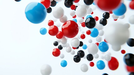 Fototapeta premium a 3Drendered molecular model floating in air, chemistry visualization, scifi realism, isolated on white background
