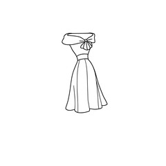 vector illustration of a wedding dress
