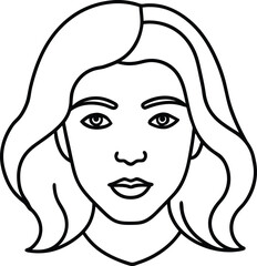 portrait of a girl vector illustration