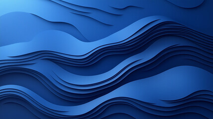 Fototapeta premium Abstract blue waves in layered design create soothing and modern background. Ideal for digital art, wallpapers, or graphic design projects