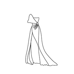 wedding dress isolated on white