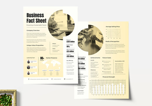 Company Business Fact Sheet Layout