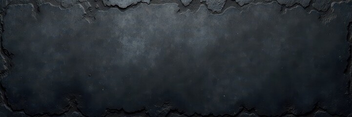 Obraz premium Deep charcoal concrete, heavily textured, chipped edges, surface, retro