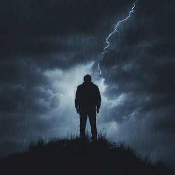 man in the storm
