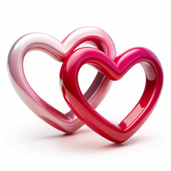 Two interlocked hearts, one red and one white, symbolizing unity