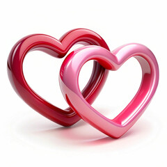 Two interlocked hearts, one red and one white, symbolizing unity