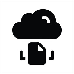Secure Cloud Storage Icon with Digital Network Connections  
