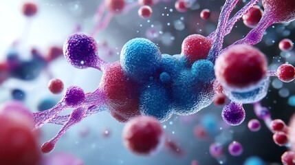 Biochemical research, AIanalyzed enzyme reactions, 3D illustration