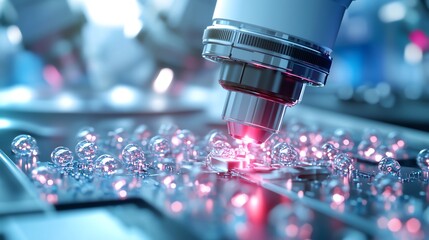 Cybernetic microscope scanning microscopic robotic implants inside human tissue