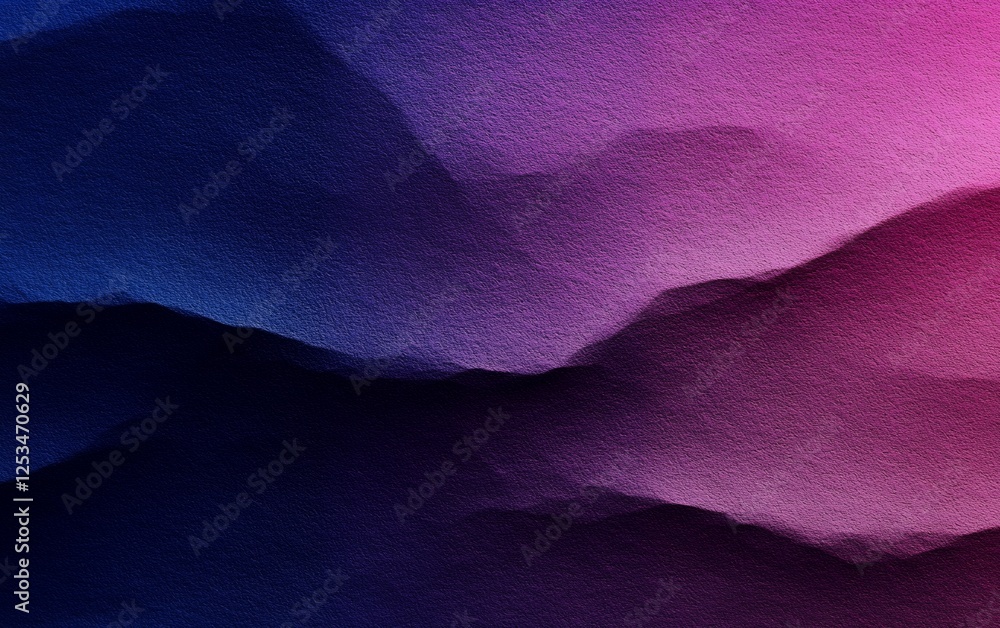 Poster abstract artistic gradient with mountain-like blue and pink layers in a textured finish for creative
