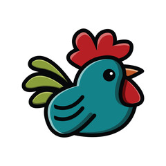 vector illustration of a cute adorable rooster logo