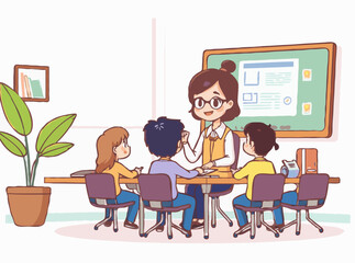 Digital Learning Concept in Virtual Classroom