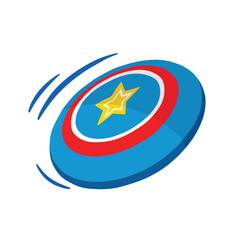 colored sport symbol frisbee plate, hand drawn vector illustration