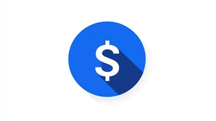 Obraz premium Blue Circular Icon with White Dollar Sign