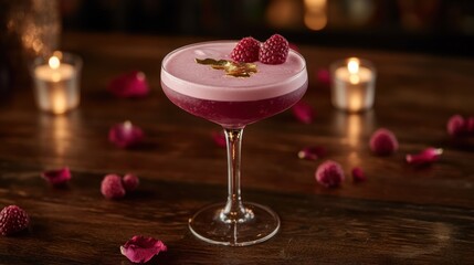Crafting a Romantic Raspberry Martini for Valentine's Day at a Cozy Bar Cocktail Recipe Intimate Setting Beverage Creation