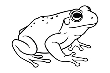Lile art frog silhouette vector illustration.