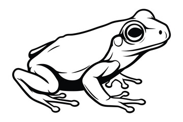 Lile art frog silhouette vector.