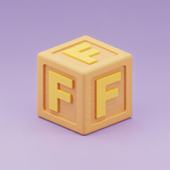 Obraz premium wooden block letter F
