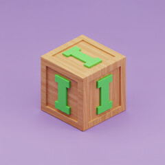 Obraz premium wooden block letter I