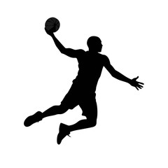 Silhouette of a basketball player making a jump shot
