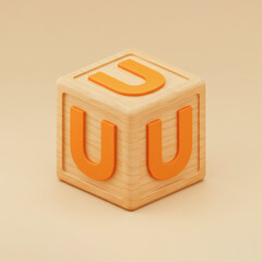 wooden block letter U
