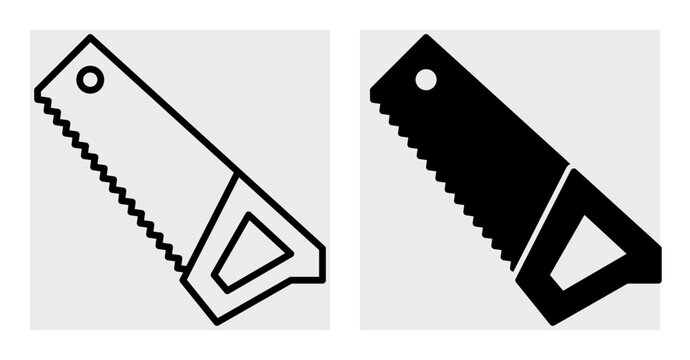 Whipsaw vector icon set in black color. Whipsaw icon set with style outline and glyph.
