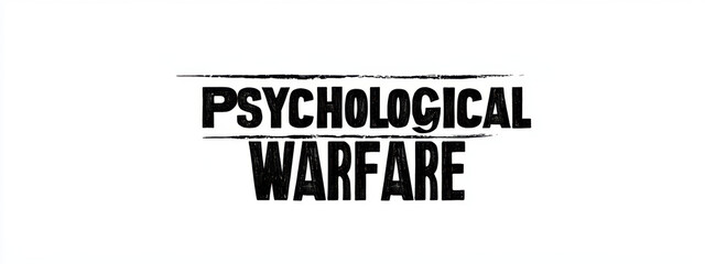 Obraz premium Bold black text 'Psychological Warfare' on a white background, conveying a strong message or theme.