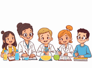 Diverse Students Learning STEM: Science, Technology, Engineering, Mathematics