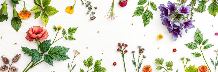 Botanical Linen: Herb Illustrations in Nature's Canvas