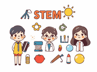 Modern STEM Icons Collection for Educational Projects