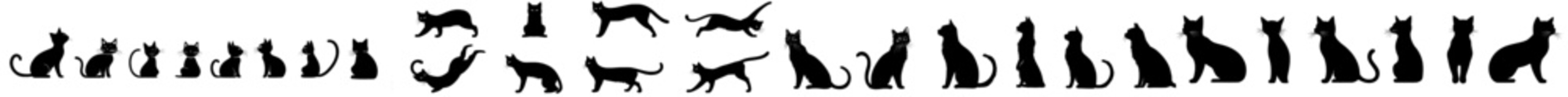 Collection of cat silhouettes