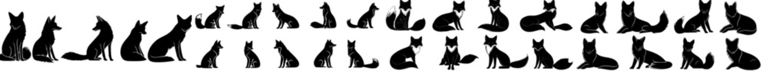 A modern design raccoon silhouette collection, featuring a big pack of animal illustrations and icons