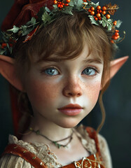 Portrait of a beautiful girl with elven appearance