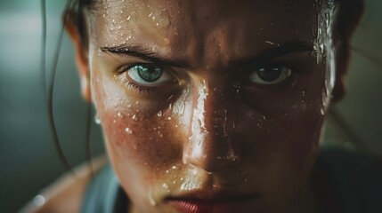Determined Athlete Pushing Through Intense Workout Sweat and Veins Visible in Vivid Digital
