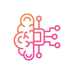 Artificial Intelligence Brain Digital logo icon