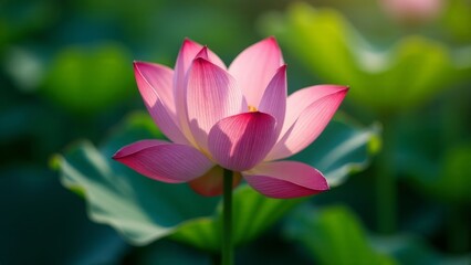 Elegant Pink Lotus Blossom: A Symbol of Purity and Enlightenment