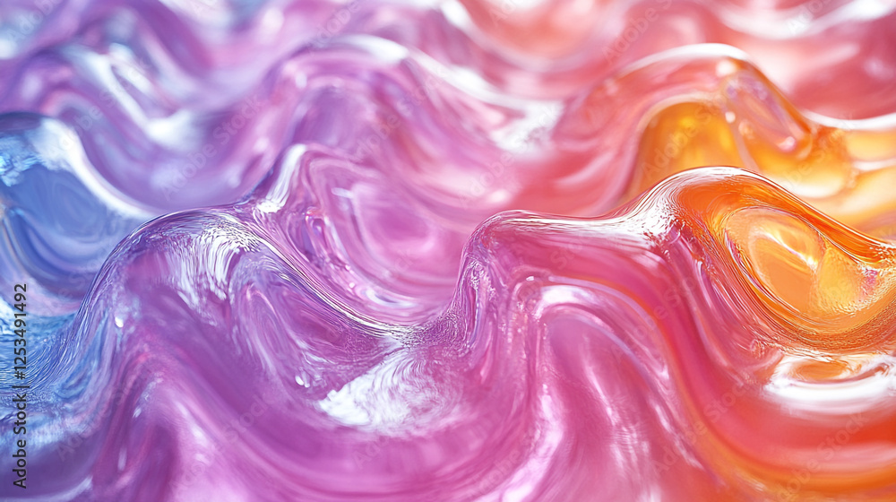 Aufkleber colorful waves of translucent material create a vibrant abstract background design