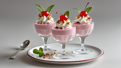 ice cream with strawberries