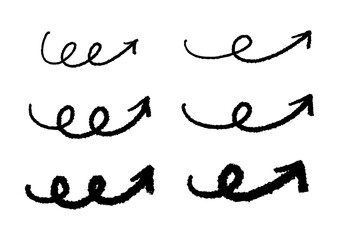 ペンの手書きの矢印セット_黒