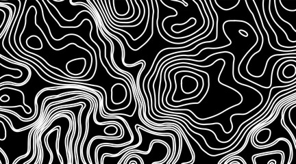 Abstract Wave line topography map background. topographic map of the terrain as contour. Seamless pattern. Background for geographical map. Vector illustration.